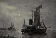 Hendrik Willem Mesdag Night at Scheveningen oil on canvas